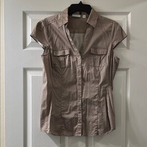 Polka Dot Button-Up Blouse